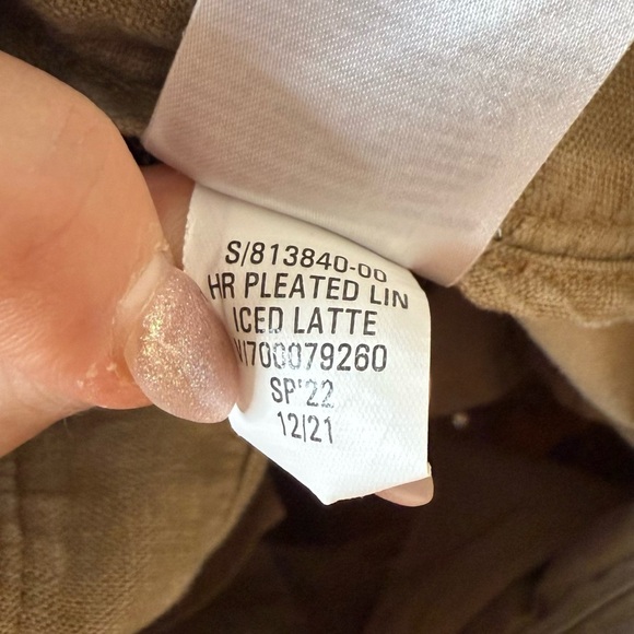 BANANA REPUBLIC 100% Linen Pleated Trousers in Iced Latte - Picture 9 of 9